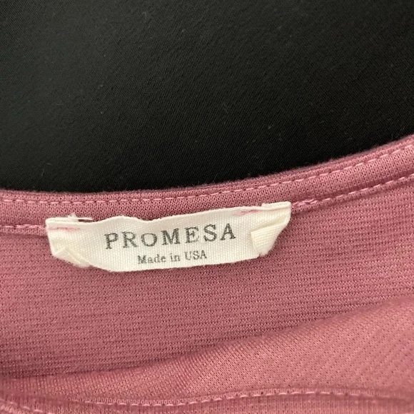 Modest Comfy Dusty Pink Fit and Flare Midi Dress Small - Picture 4 of 4